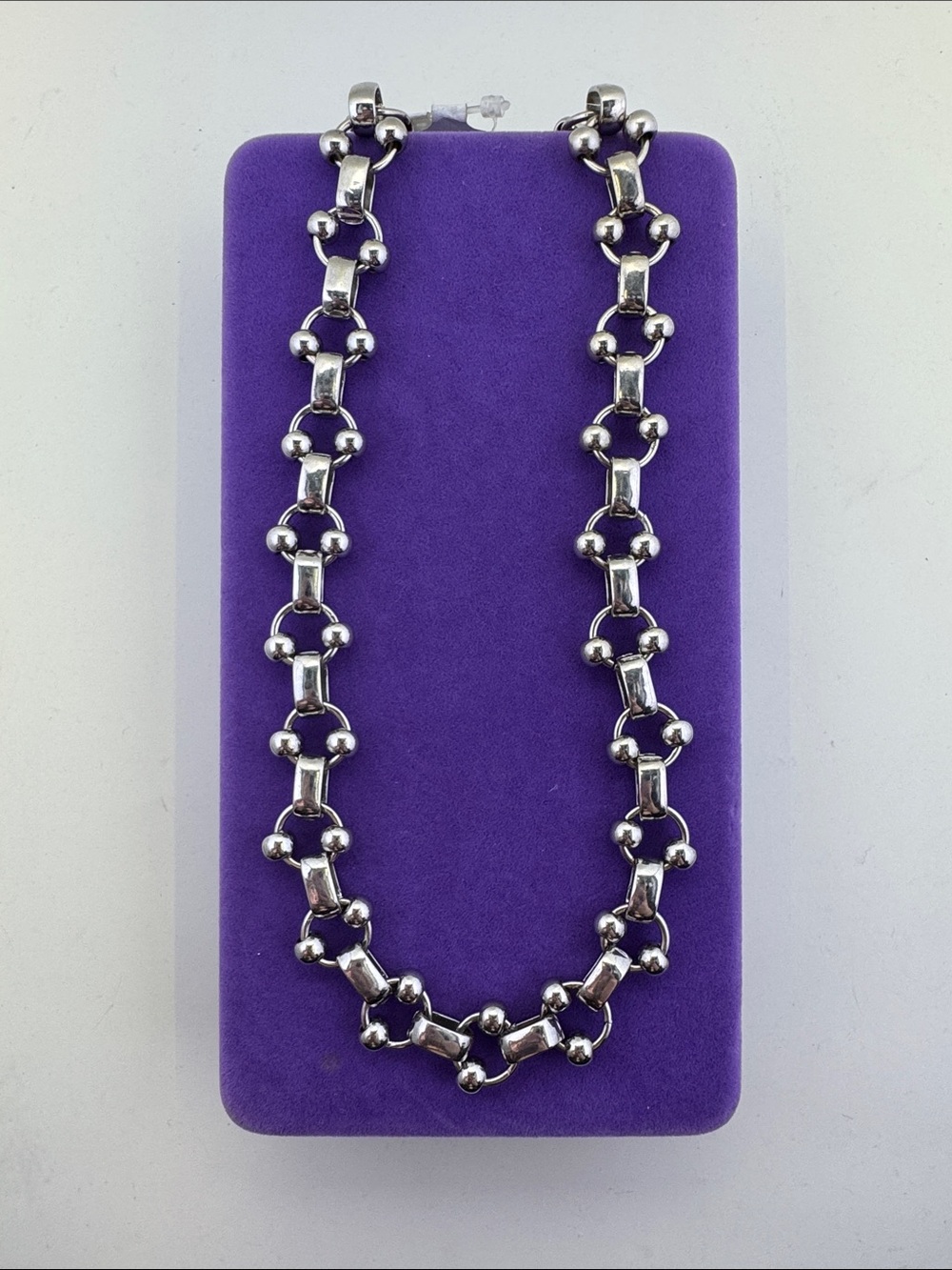 💛 NWT Urban Outfitters Silver Link Bead Necklace | Stylish 90s